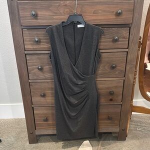 Elegant Gray Draped Dress